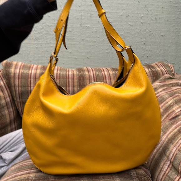 Valextra Handbags - Valextra large hobo yellow leather never used